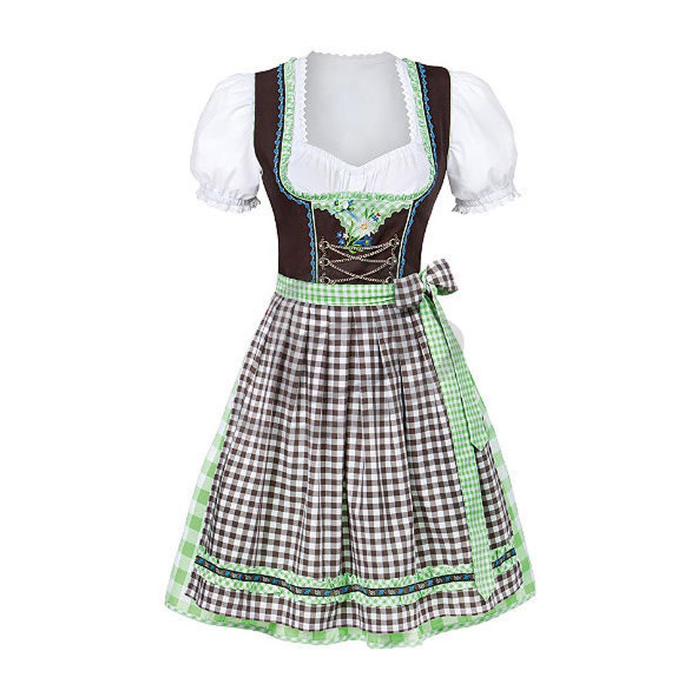 knee length dresses for ladies Womens Bavarian Dirndl Dress Black & White