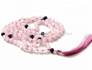 สร้อยคอ108อเมทิสต์ประดับด้วยลูกปัดหินควอตซ์มีพู่มาลาลูกปัดสำหรับผู้นับถือศาสนาพุทธสำหรับเป็นของขวัญและงานเลี้ยง - Product Image 4
