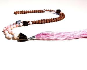 Collares de cuentas de Yoga hechos a mano para artistas indios, de alta calidad, color rosa Ópalo, 108 - Product Image 2