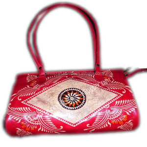 LOWELLCRAFT <b>Medium</b> Leather Women's <b>Handbag</b> with Embossed Floral Pattern Classic Style Daily Use - Product Image 1
