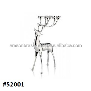Beau bougeoir moderne en argent renne bougeoir en métal pour animaux - Product Image 6