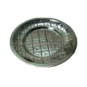 Plaque de chargeur personnalisée en aluminium argenté de forme ronde Plaque de chargeur de vente chaude en aluminium gaufré antique - Product Image 5