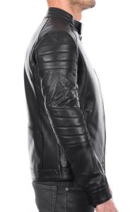 แจ็คเก็ตนักขี่จักรยานหนังแท้พรีเมี่ยมสำหรับ2023แจ็คเก็ตสไตล์นักขี่มอเตอร์ไซค์เสื้อแจ็คเก็ตหนังแท้สไตล์คลาสสิก - Product Image 5