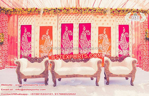 Cortinas de Fondo Bordadas a Mano para Bodas, Decoración de Mandap Indio, Material de Terciopelo Bordado a Mano - Product Image 3