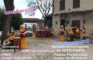 Estatuas de fibra Punjabi a la venta, estatua de boda Cultural Punjabi tradicional, estatua del equipo Bhangra para decoraciones de Hotel - Product Image 6