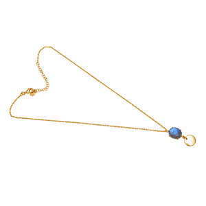 Piedra preciosa labradorita de forma ovalada, joyería de plata de ley 925, collar de moda romántico chapado en oro para regalo de boda o fiesta. - Product Image 1