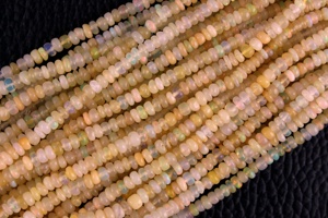 La meilleure qualité en pierre naturelle opale éthiopienne, Rondelle lisse, fabrication de bijoux, Bracelet et collier en pierre - Product Image 4