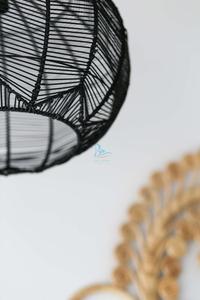 Abat-jour de plafonnier en rotin noir - Product Image 3
