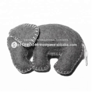 ของเล่นตุ๊กตาช้างขนแกะเป็นมิตรต่อสิ่งแวดล้อม100% ของเล่นทำด้วยมือเย็บอย่างดีและขี้เล่นสำหรับเด็ก - Product Image 1