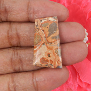 ปะการังม็ุคอะควอทธรรมชาติแจสเปอร์พลอยสีเทาสีส้มแดงแฟนซีคุณภาพสูง27.90กะรัตสำหรับทำเครื่องประดับหลวม" - Product Image 1