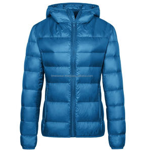 Chaqueta ultraligera de plumón para mujer, chaqueta acolchada con capucha/burbuja en XL, tela de punto, decoración de piel, equipo de invierno Unisex - Product Image 5