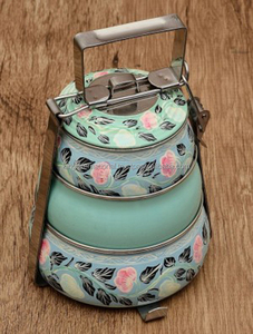 Caja Tiffin de almuerzo de metal con portador térmico de acero inoxidable para transporte conveniente y comida caliente - Product Image 5