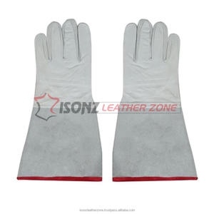Gants de soudeur ISONZ Leather Zone en cuir de chèvre, avec manchette fendue, imperméables et ignifuges, pour le barbecue, le four et le soudage - Product Image 4