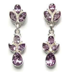 925 Sterling Silver Fine Jewelry <b>Earrings</b> Jewelry Women Purple Amethyst <b>Dangle</b> <b>Earrings</b> Spring Summer Collection at best price - Product Image 1