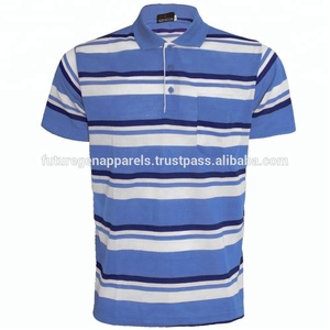 Piqué de algodón a rayas bordado personalizado para camiseta de alta calidad de punto de talla grande patrón de logotipo lavado biológico lavado - Product Image 2