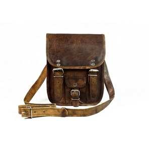Bolso Bandolera Vintage de Cuero Genuino 100%, Bolso de Hombro Casual para Oficina, Bolsos de Mensajero de Cuero Genuino de Cabra para Negocios - Product Image 1