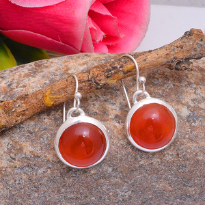 Romantique 925 Sterling Silver Boucle D'oreille Charme Cornaline Gemme À La Mode À La Mode Argent Plaqué Bijoux pour Femmes Cadeau - Product Image 3