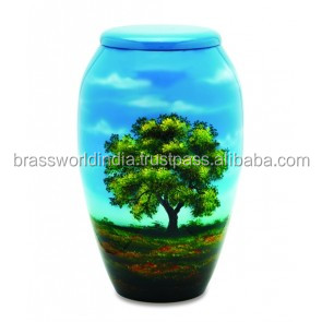 Urne en métal de style américain par Brassworld Fournitures funéraires indiennes Urne funéraire en laiton pour adultes à usage funéraire - Product Image 4