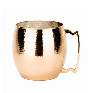 Tazas de barril de cobre martillado puro 100% con mango de latón macizo Tazas de cobre Tazas con acabado brillante con calidad superior - Product Image 3