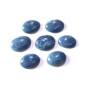 Forma de corte ovalado de piedra preciosa cabujón suelto de ópalo azul natural de grado AAA - Product Image 2