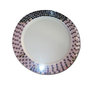 Vajilla de hotel Plato para servir Plato de cargador de diseño exclusivo Plato de servir comida redondeado niquelado - Product Image 6