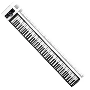 Piano de teclado eletrônico profissional portátil, 88 teclas, rolo
