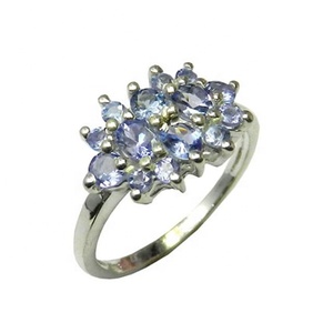 Precio al por mayor 925 Anillo de piedras preciosas de tanzanita de plata esterlina Joyería de plata de moda Eternity Vermeil Anillos Fabricante - Product Image 1