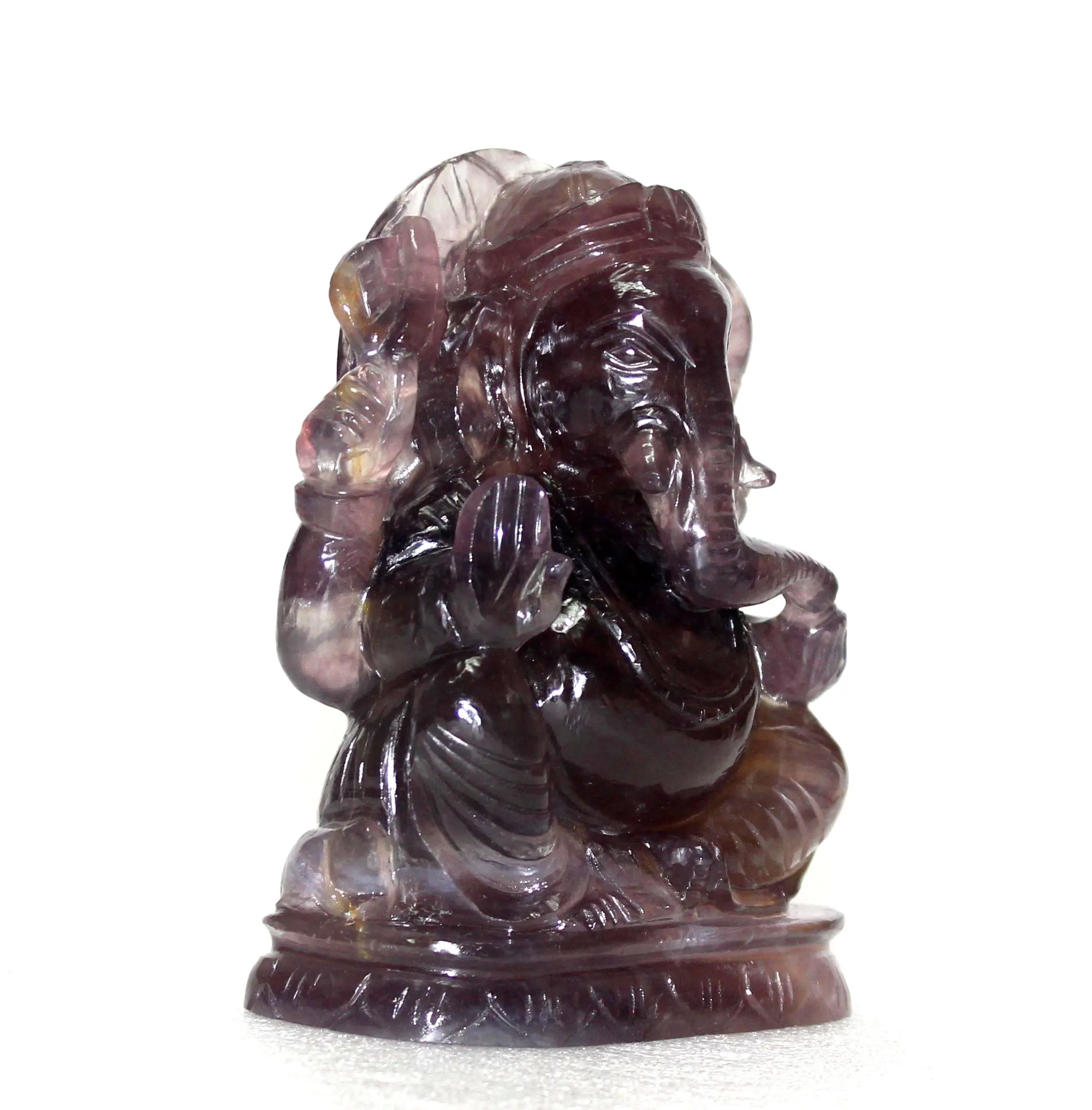 Fluorite Ganesha Stone Sculpture Handcrafted Carving Figurine Piedras Naturales Healing Crystal Stone