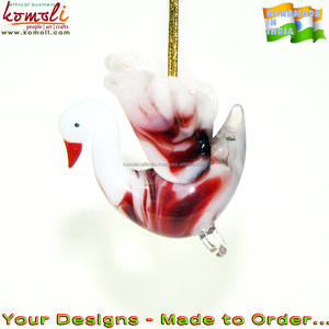 Adorno de cristal de Murano con diseño de cisne personalizado, decoración de Navidad al por mayor, adorno de árbol de Navidad de cristal soplado - Product Image 2