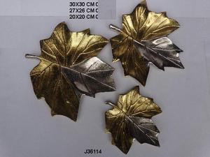 ชามอลูมิเนียมหล่อสีเงินใบเมเปิ้ลและสีทองสำหรับตกแต่งบ้านจานสองโทนสำหรับแสดงขนมวัสดุโลหะ - Product Image 4