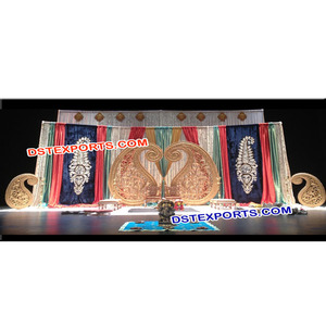 Fondo Indio para boda, decoración de escenario bordada de colores, mandalas DE BODA indio, fabricante - Product Image 1