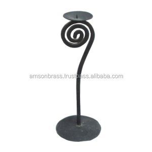Bougeoir pour dessus de table et décoration intérieure fait à la main Lune et étoile Métal Aluminium Pilier Bougeoir - Product Image 2