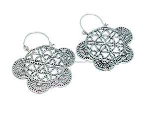 2023 Oversized Custom Statement Design Drop Earring Personalized Exaggerated Flower Pattern <b>Hoop</b> Jewelry Bohemia Style - Product Image 1