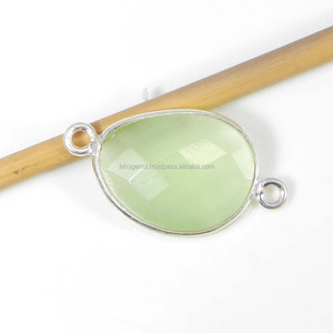 Prehnite Hydro Oval เครื่องประดับเงินแท้925,ตัวเชื่อมต่อ21X12มม. 1.05กรัมเครื่องประดับเงินแฮนด์เมด IG10614 - Product Image 2