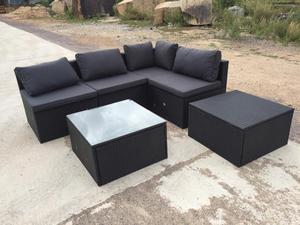 Ensemble de salon de jardin extérieur moyen meubles en rotin en osier PE poly - Product Image 3