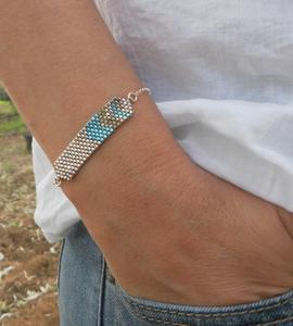 High Quality Sterling Silver <b>Bracelet</b>, Seed <b>Bead</b> <b>Bracelet</b>, Turquoise <b>Bracelet</b> - Product Image 1