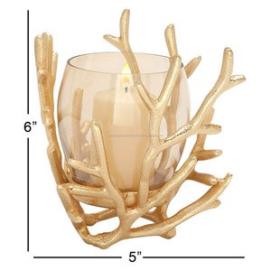 เชิงเทียนอลูมิเนียมและแก้วสำหรับตกแต่งคริสต์มาสและบ้าน - Product Image 3