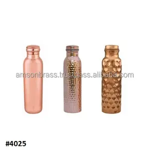 Bouteille d'eau en cuivre pur bouteille de cuivre de yoga martelé traditionnel au meilleur prix fabricant et exportateur d'Inde - Product Image 1