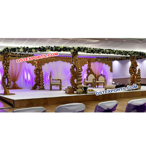 ชุด mandap mayuri ทำจากไม้ที่สวยงามสำหรับงานแต่งงานทำจากไม้ - Product Image 1