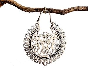 New Design <b>Silver</b> Bohemian <b>Earring</b> for Girl <b>Women</b> Handmade Brass Hoop <b>Earring</b> - Product Image 3