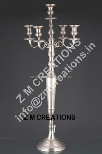 Candelabros de metal de diseño tradicional con cinco candelabros de vidrio para el hogar, sala de estar, boda, decoraciones navideñas de Pascua - Product Image 2