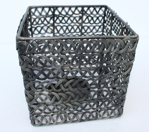 Bougeoir chauffe-plat tissé en fil métallique de fer fait à la main élégant noir enduit de poudre Durable mariage noël Restaurant décor - Product Image 3