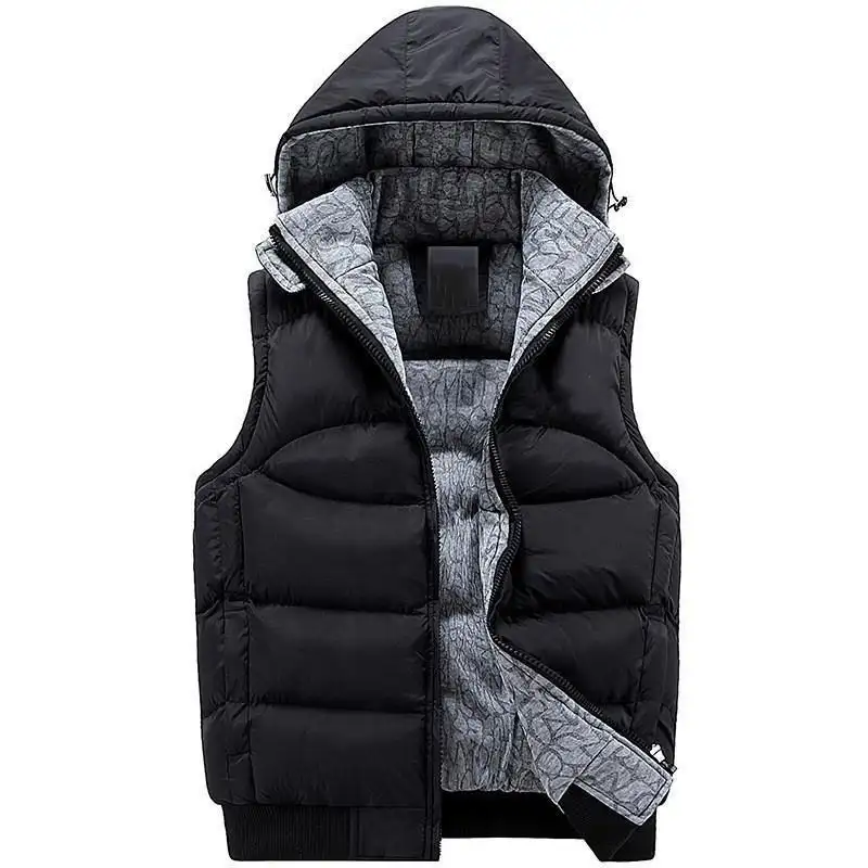 New Fashionable men Sleeveless bomber jacket 100% polyester winter short sleeve boys hoodie custom unisex vest jackets for mens
