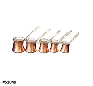<b>Set</b> of 5 Thick Solid Handmade Copper Coffee <b>Pot</b> - Product Image 1