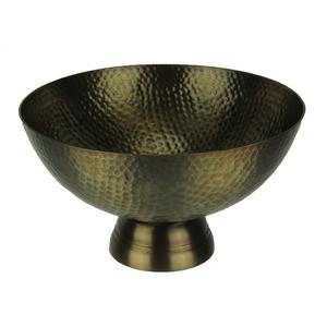 Bol à fleurs en métal antique doré Vases pour décorations d'intérieur Plats Assiettes en métal aluminium martelé Design Socle Bol à fruits - Product Image 1