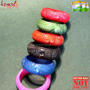 Pulsera tallada hecha a mano con diseño de caballito de mar, joyería vintage al por mayor - Product Image 4