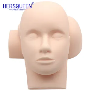 Tête d'Entraînement de Mannequin en Silicone, Pratique d'Extension de Cils Professionnelle, Outil de Faux Cils, Kits d'Entraînement de Qualité Supérieure