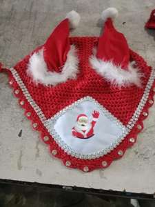 Logotipo personalizable Papá Noel bordado Navidad Equitación Oreja Red Logotipo personalizado Producto ecuestre - Product Image 2