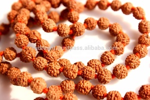 Collar Mala Clásico de 108 Cuentas de Madera, Nepal, Rudraksha Natural, Borla de Seda Anudada, Collar Largo, Regalo Espiritual, Cuentas de Oración Budistas - Product Image 6