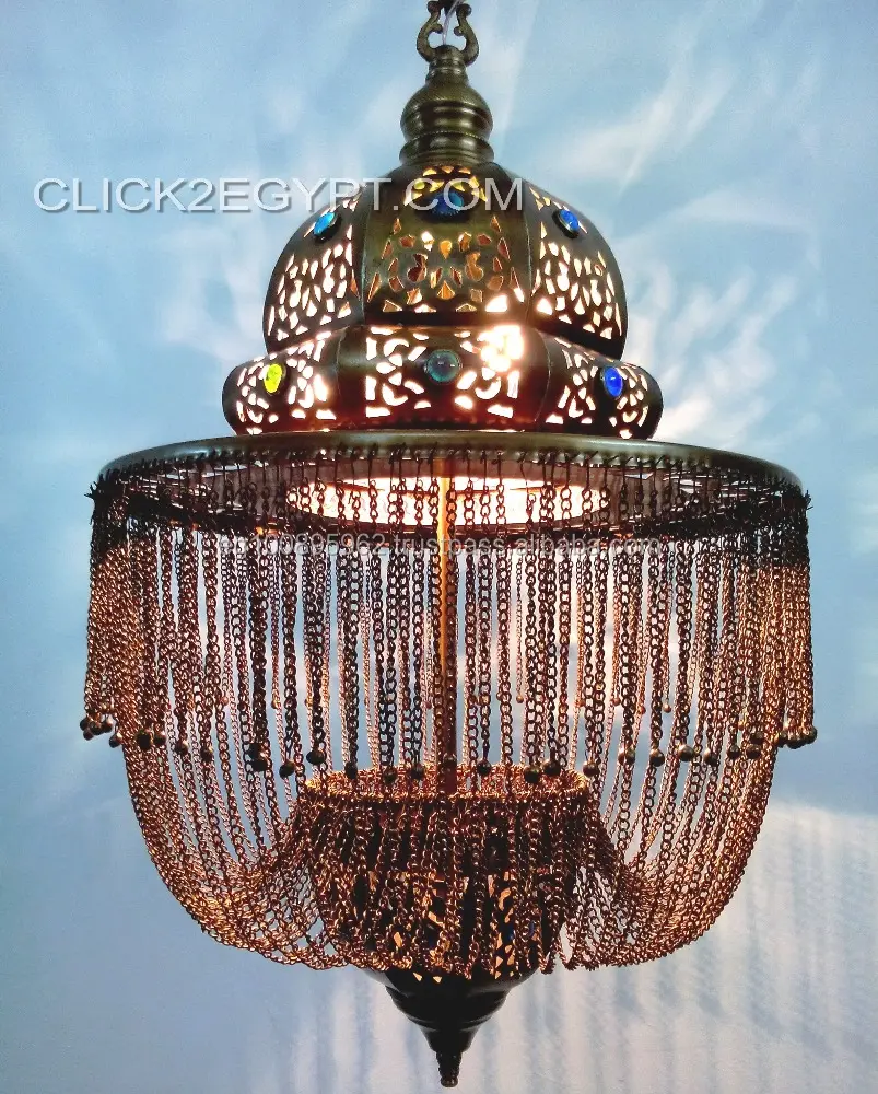 BR360 Antiker Stil Handmade Dome Jeweled Anhänger Kronleuchter